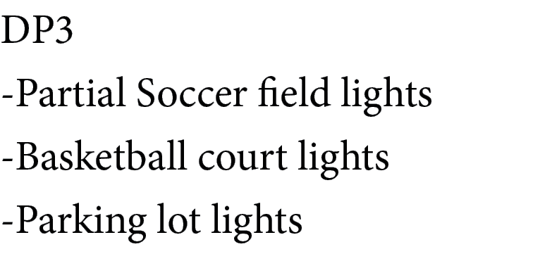 DP3 Partial Soccer field lights Basketball court lights Parking lot lights 